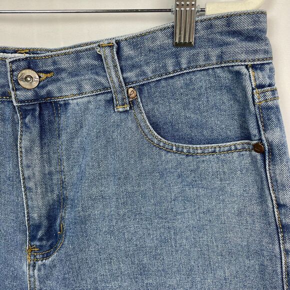 Liquor n Poker Cut-Off Frayed Jean Shorts Size 16 Blue Denim Festival Boho Beach - Picture 6 of 14